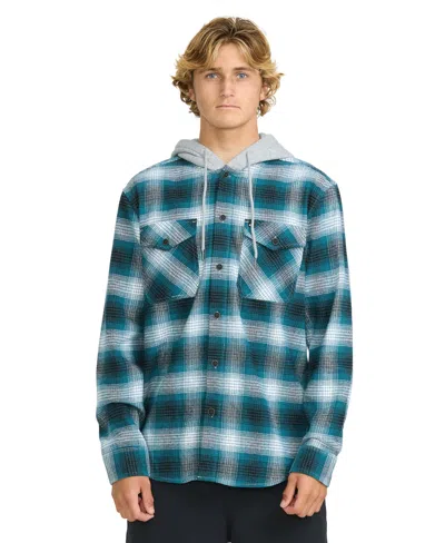 Quiksilver Men's Delton Hooded Flannel Shirt In Blue