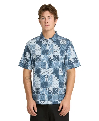 Quiksilver Men's Earth Geo Classic Stretch Ultraviolet Protection Factor Shirt In Blue