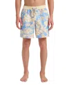 Quiksilver Everyday 17" Trippin' Palm Water Repellent Swim Trunks In Yellow