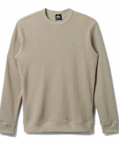 Quiksilver Men's Flanders Waffle Crew Long Sleeve Shirt In Plaza Taupe