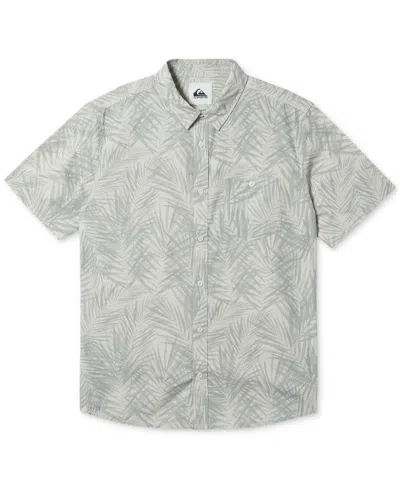Quiksilver Men's Hi Fern Days Regular-fit Frond-print Button-down Shirt In Sea Spray