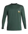 Quiksilver Hi Petroglyph Surf Long Sleeve Performance Rashguard In Forest