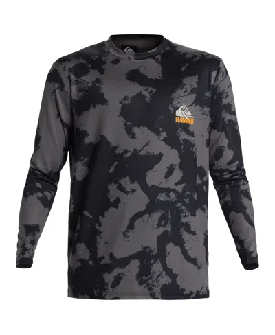 Quiksilver Men's Hi Petroglyph Surf Long Sleeve T-shirt In Mercury Sherpa- Black