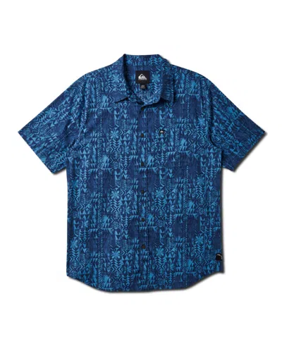 Quiksilver Men's Island Waters Classic Short Sleeve Woven Shirt In Navy