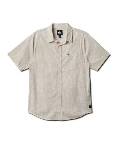 Quiksilver Men's Island Waters Classic Short Sleeve Woven Shirt In Silver Birch