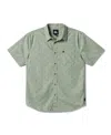 Quiksilver Kapu Mini Geo Print Short Sleeve Button-up Shirt In Green