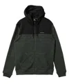 Quiksilver Keller Colorblock Fleece Lined Zip Hoodie In Urban Chic Heather