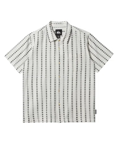 Quiksilver Lunar Phases Short Sleeve Button-up Shirt In Marshmello