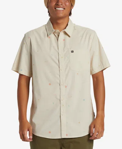 Quiksilver Men's Mini Mo Classic Short Sleeve Shirt In Birch Mini Mo Short Sleeve Woven