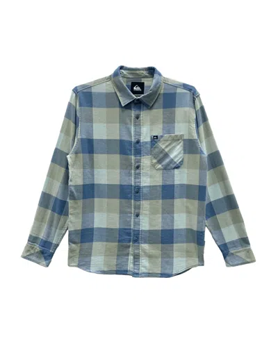 Quiksilver Men's Motherfly Flannel Long Sleeve Shirt In Coronet Blue Prnt 4