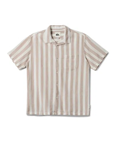 Quiksilver Men's Nightfall Island Short Sleeve Shirt In White