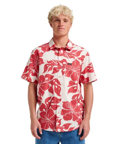 Quiksilver Men's Oceanview Classic Short Sleeve Shirt In Red