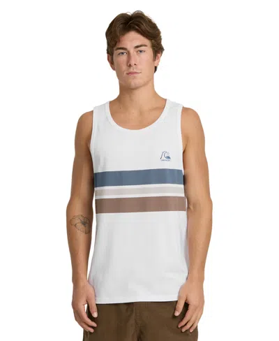 Quiksilver Men's Original Striped Cotton Tank Top In White