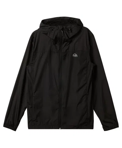 Quiksilver Men's Overcast Windbreaker Long Sleeve Jacket In Black