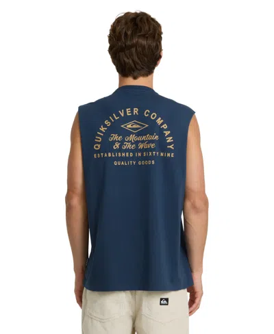 Quiksilver Men's Oversized Crewneck Muscle Tank Top In Blue