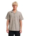 Quiksilver Men's Oxford Stripe Casual Short Sleeve Shirt In Neutral