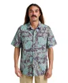 Quiksilver Palm Trip Classic Leaf Print Short Sleeve Cotton Button-up Shirt