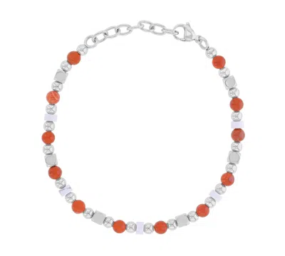 Quiksilver Men's Platinum-plated Cubic Marble Bracelet In Metallic