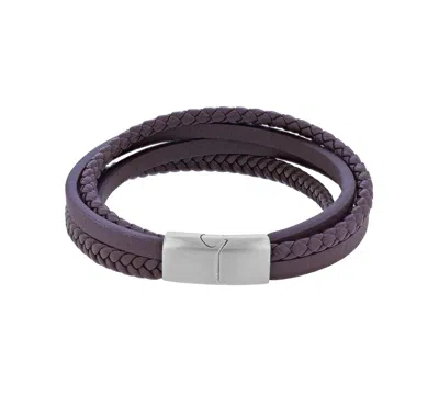 Quiksilver Men's Platinum-plated Cylinder Lock Four-layer Bracelet In Purple