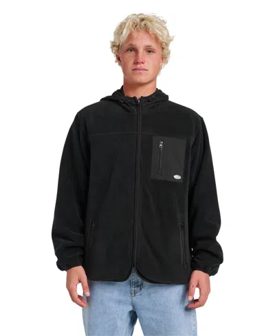 Quiksilver Men's Reversible Full-zip Fleece Hoodie In Black