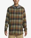 Quiksilver Men's Sandbar Hooded Flannel Long Sleeve Shirt In Capital Re