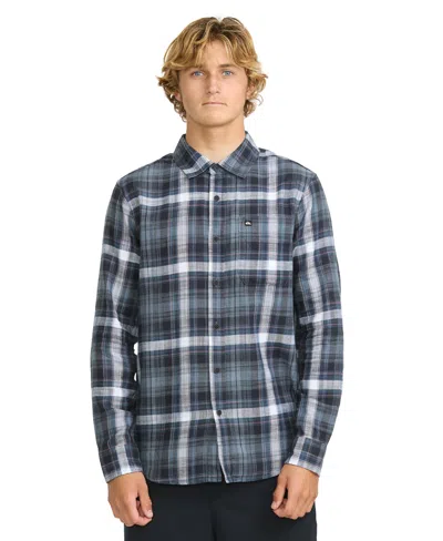Quiksilver Men's Textured Plaid Flannel Shirt In Blue