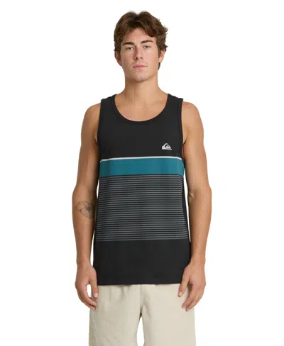 Quiksilver Men's Tijuana Striped Cotton Tank Top In Black