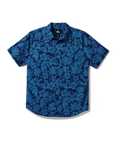 Quiksilver Men's Waikoloa Classics Short Sleeve Shirt In Estate Blue