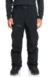 Quiksilver Mission Gore-tex® Waterproof Warmflight® Insulated Recycled Polyester Snow Pants In True Black