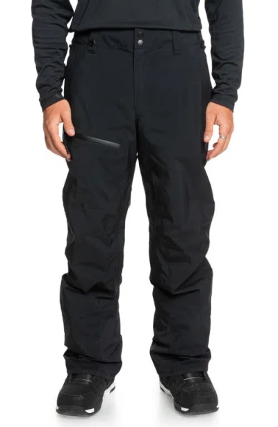 Quiksilver Mission Gore-tex® Waterproof Warmflight® Insulated Recycled Polyester Snow Pants In True Black