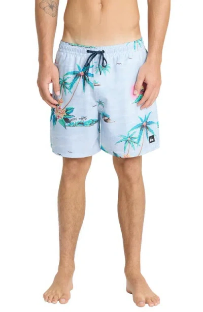 Quiksilver Mix Volley 17" Swim Trunks In Blue