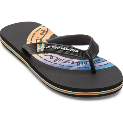 Quiksilver Kids'  Molokai Art Ii Flip Flop In Black