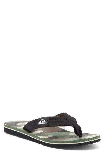 Quiksilver Molokai Layback Ii Flip Flop In Black/brown/green