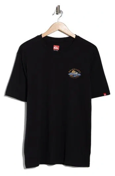 Quiksilver Mountains Are Calling Logo Graphic T-shirt In Black