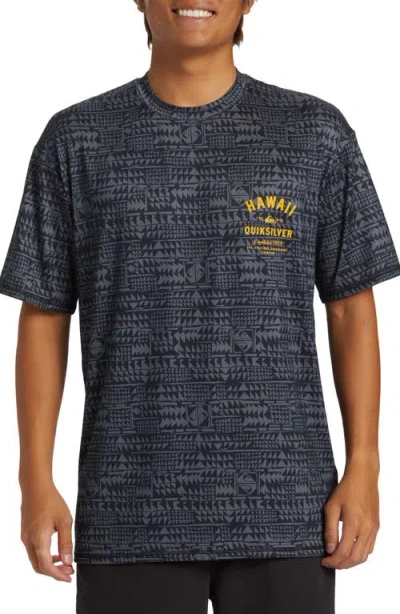 Quiksilver Multiply Surf Short Sleeve Rashguard In Wild Fern Black