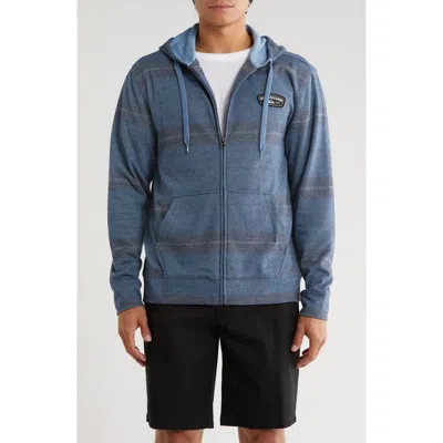 Quiksilver Nash Stripe Zip Hoodie In Blue