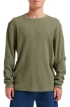 Quiksilver Nelson Long Sleeve Thermal Cotton Blend Pullover In Green