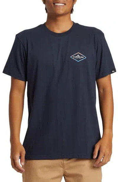 Quiksilver Omni Lock Cotton Graphic T-shirt In Dark Navy