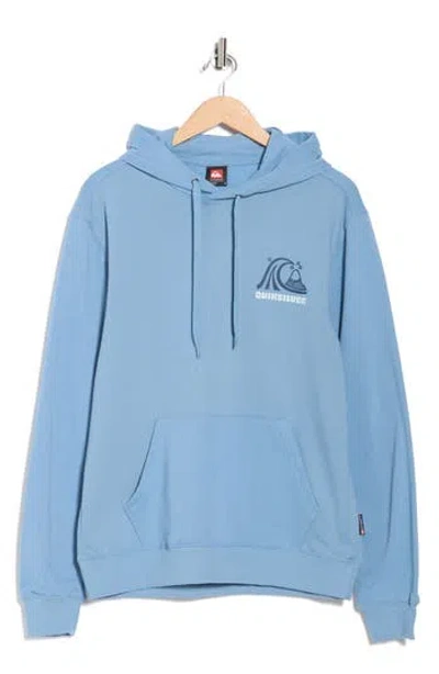 Quiksilver On The Line Fleece Graphic Hoodie In Blue