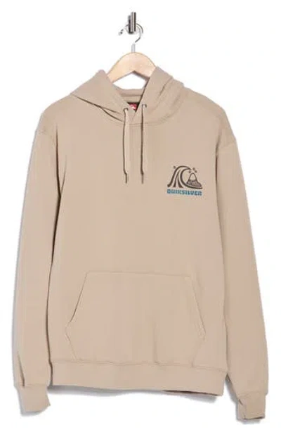 Quiksilver On The Line Fleece Graphic Hoodie In Brown