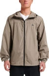 Quiksilver Overcast Water Repellent Hooded Windbreaker In Brown