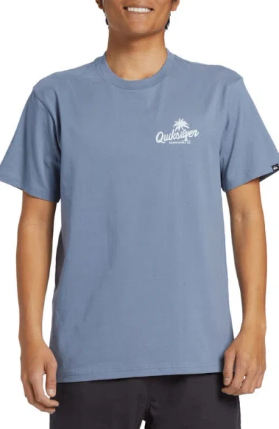 Quiksilver Palm Script Graphic T-shirt In Flint Stone