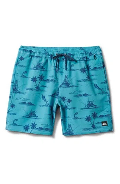 Quiksilver Paradise Found Volley Swim Trunks In Blue