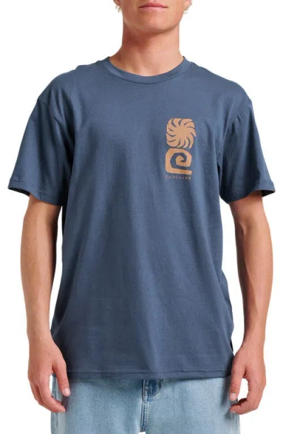 Quiksilver Peaceful Livin' Cotton Blend Graphic T-shirt In Blue