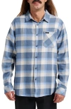 Quiksilver Penmar Check Cotton Flannel Button-up Shirtr In Blue