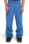Quiksilver Porter Waterproof Snow Pants In Blue