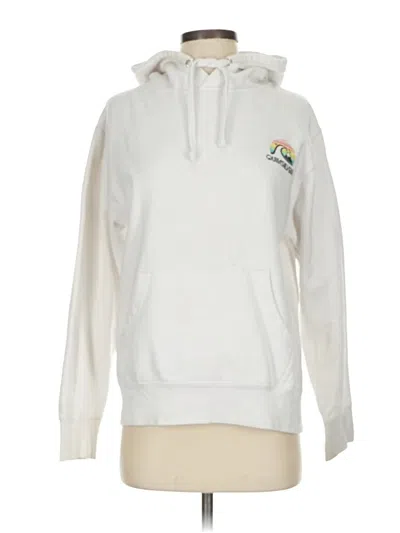 Pre-owned Quiksilver Pullover Hoodie In White
