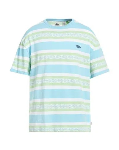 Quiksilver Qs T-shirt Moonbeam Jack Ss Man T-shirt Sky Blue Size L Organic Cotton