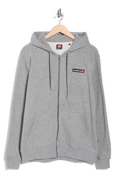 Quiksilver Red Box Fleece Full Zip Hoodie In Gray