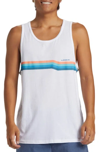 Quiksilver Retrospect Cotton Graphic Tank Top In White